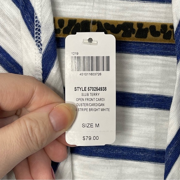 SOMA Slub Terry Open Front Cardigan Size Medium NWT - Picture 6 of 6